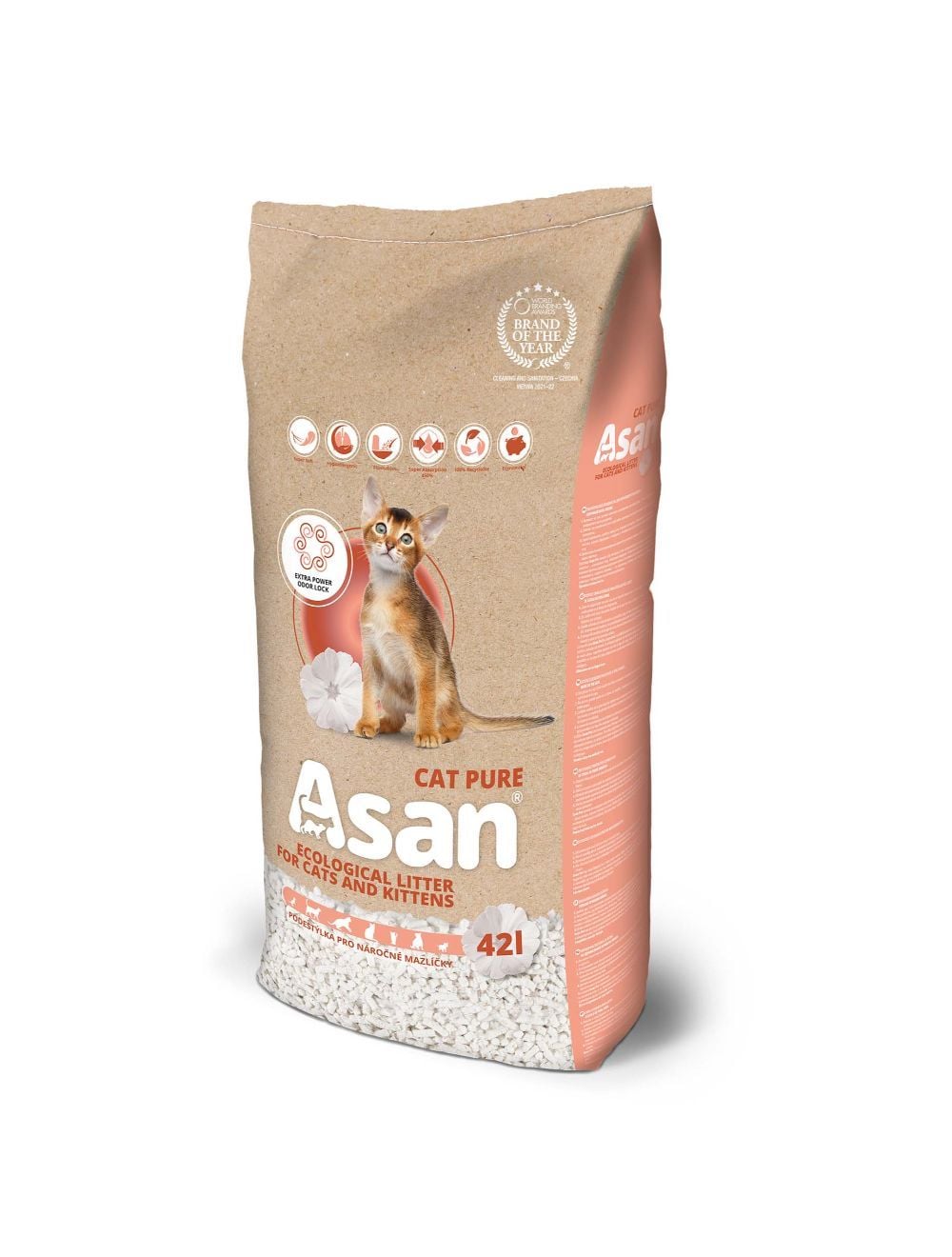 Asan - Cat Pure 42liter  - Økologisk kattegrus - 8kg