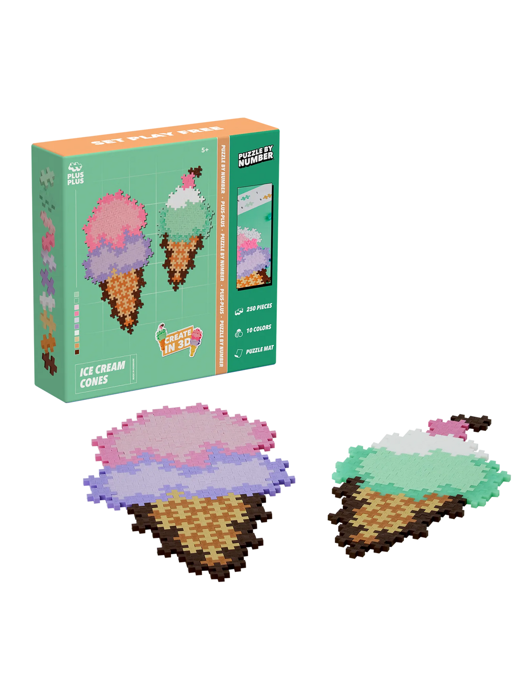 Plus Plus - Puzzle By Number Ice Cream Cones
