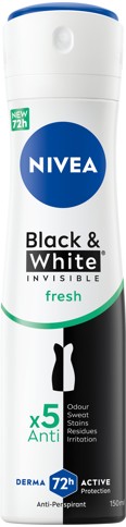 Nivea - Black & White Invisible Fresh Female Spray - Black & White - 150 ml
