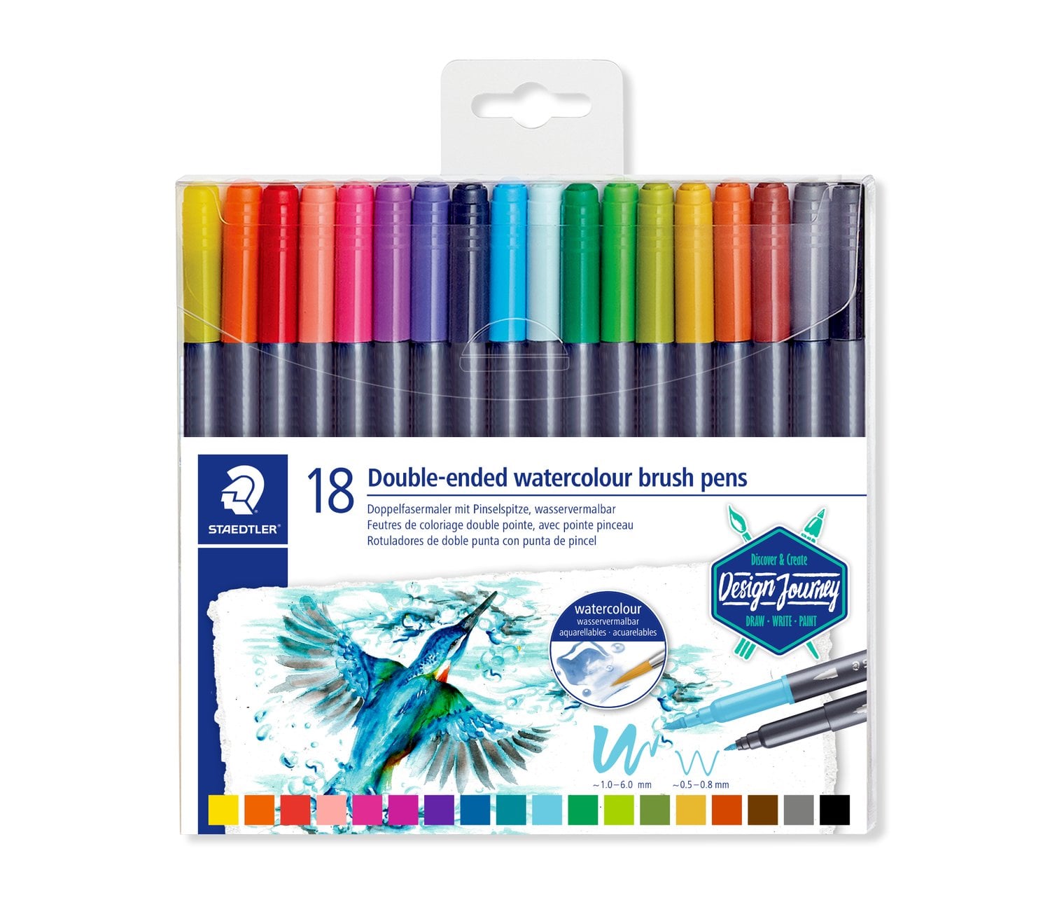 Staedtler – Duo Aquarel Brush – 18 stk Assorteret
