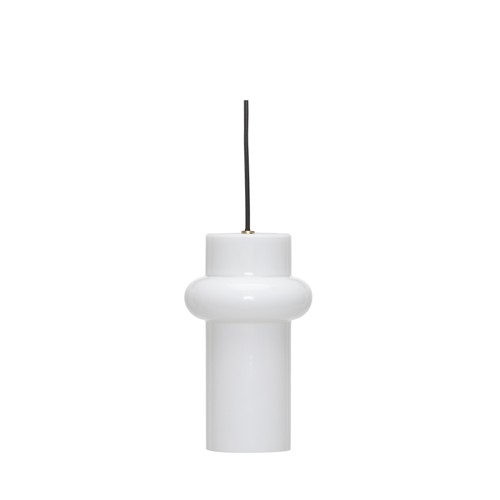 Hübsch - Pilule Pendant - Shiny White - ø15xh25cm