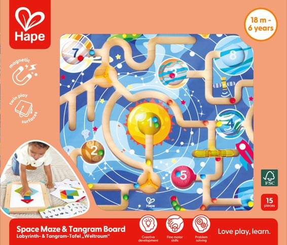 Hape - Space Maze & Tangram Board (87-0524)