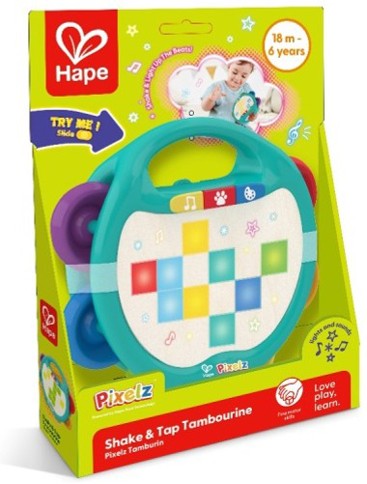 Hape - Pixelz Shake & Tap Tambourine (87-0705)