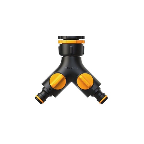 Fiskars - CF Twin Tap Connector All in Size - Hankoppling med 2 Ventiler och 3 Gängstorlekar