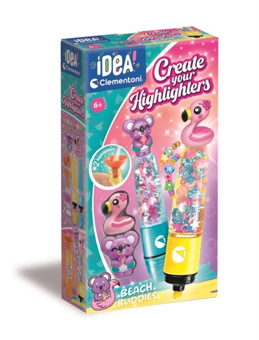 Clementoni - Create Your Highlighters Beach Buddies (Pack By 2) (I-18396)