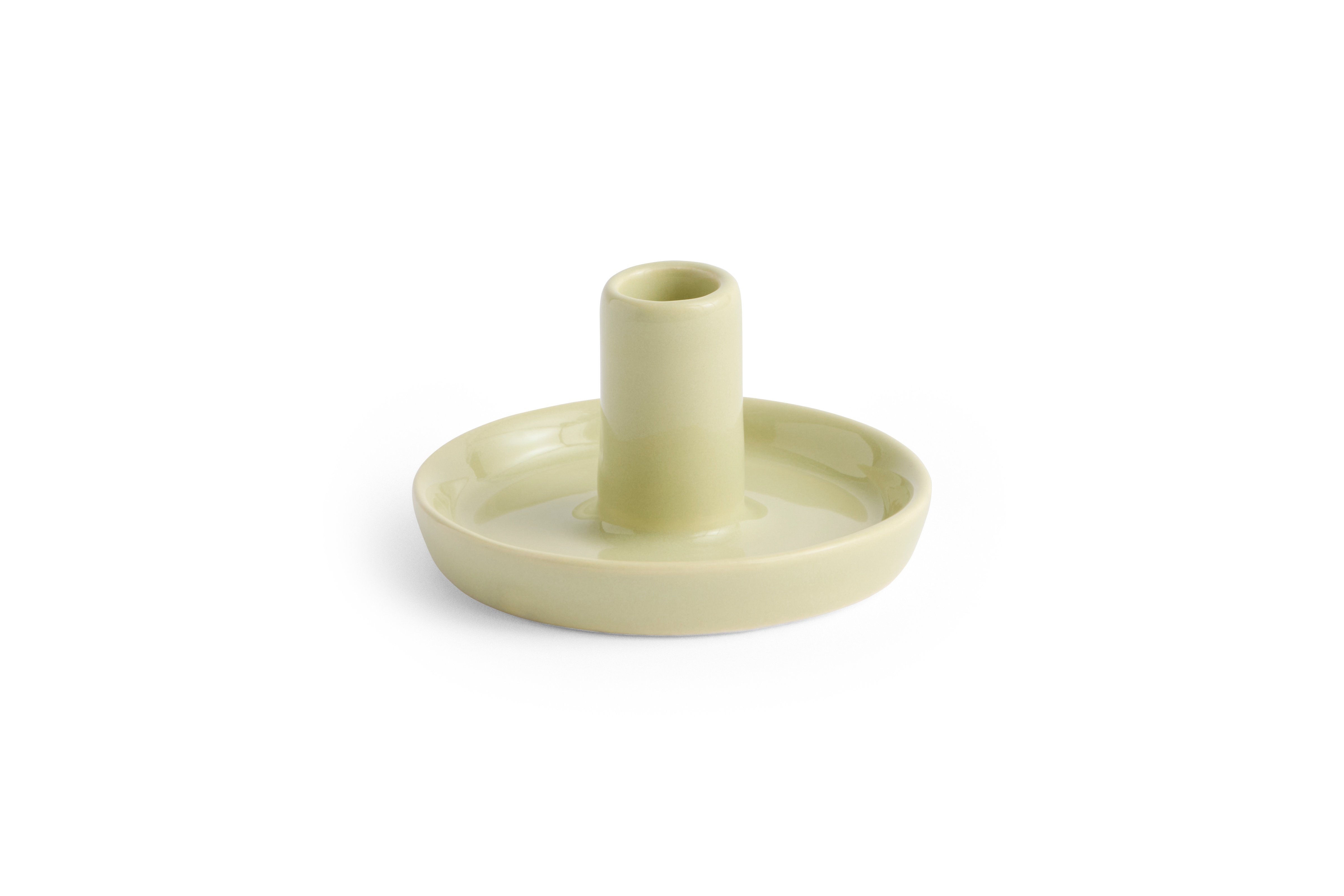 HAY - Disc Świecznik X-Small Slim - Miękka Pistacja