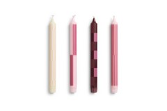 HAY - Musterkerzen - H24 cm - Pink & Bordeaux - 4er-Set