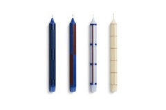 HAY - Musterkerzen - H24 cm - Blau & Silber - 4er-Set