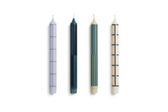 HAY - Musterkerzen - H24 cm - Grün & Silber - 4er-Set