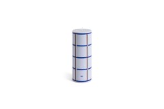 HAY - Column Kerze Medium - H20 cm - Hellblau & Blau & Bordeaux & Silber