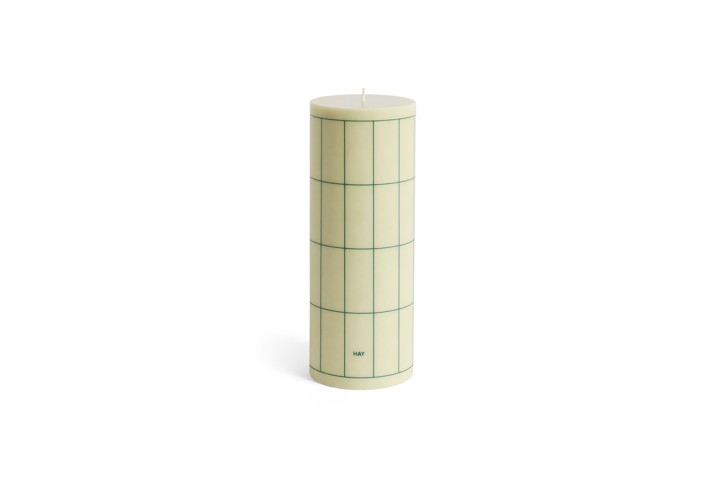 HAY - Column Ljus Large - H25 cm - Ljusgrön & Mörkgrönt Rutmönster
