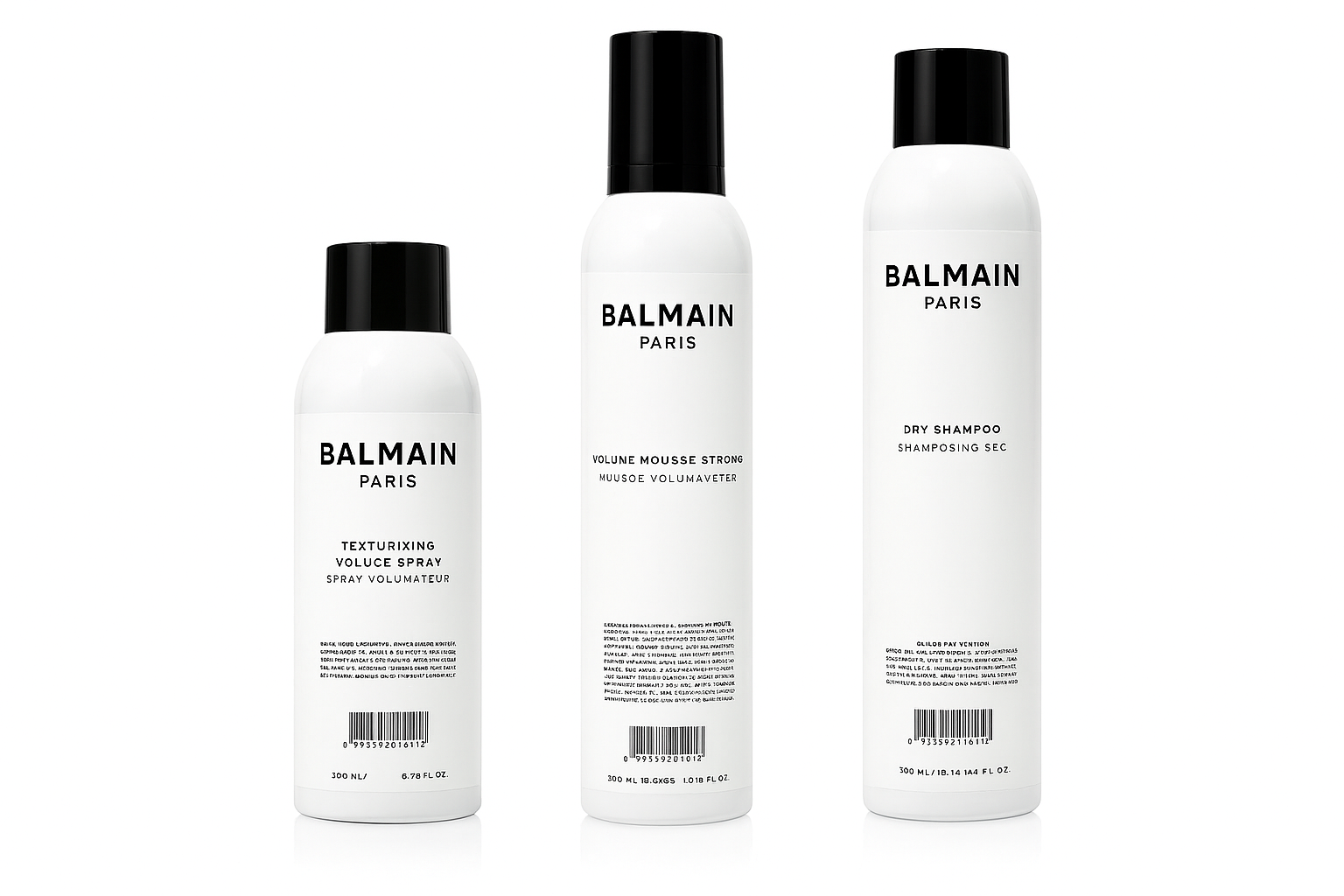 Balmain Paris - Texturizing Volume Spray 200 ml + Balmain Paris - Volume Mousse Strong 300 ml  + Balmain Paris - Dry Shampoo 300 ml