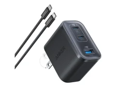 Anker Nano Charger 70W – 3-port GaN-veggader med USB-C-kabel, sort
