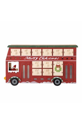 Bloomingville - Edward Calendar with Light - Red - Plywood