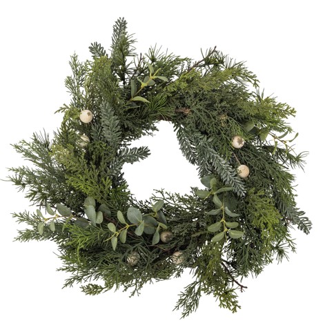Bloomingville - Pine Wreath - Green - Diameter: Approximately 24 inches, Depth: Approximately 4 inches