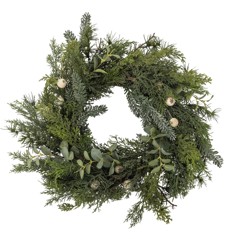 Bloomingville - Pine Wreath - Green - Diameter: Approximately 24 inches, Depth: Approximately 4 inches