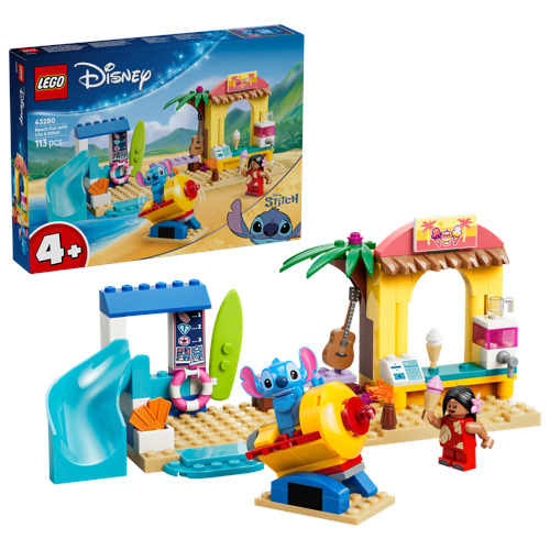Skoj på stranden med Lilo & Stitch