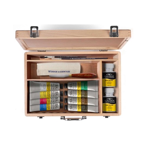 Winsor & Newton - Galeria Acrylic Wooden Set 8x60ml +Accessories (839986)
