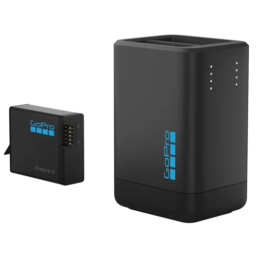 GoPro - Dual Battery Charger + Enduro 2 2150mAh Batteri - Samtidig Laddning för MISSION 1