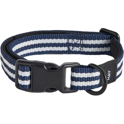HAY - Dogs Collar Flat - S/M - Blue and white stripe