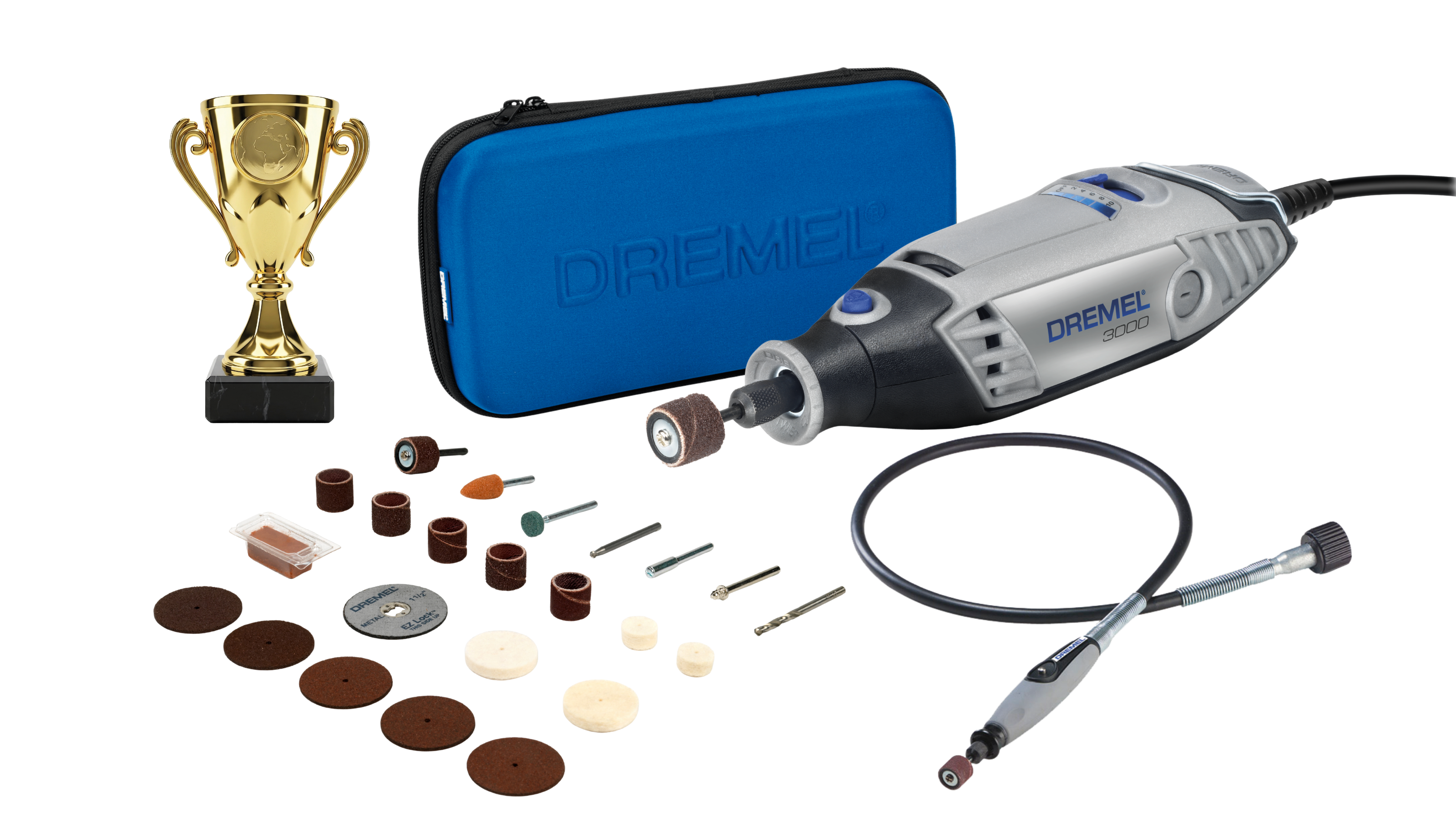 Dremel - 3000 World Cup Limited Edition 2026 - Monipuolinen Monitoimityökalu Kaiverrettavalla Minipokaali ja 25 Lisätarvikkeella