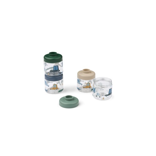 Liewood - Dominique Food Tritan Boxes - Cars/Sandy - 100 ml 4-Pack