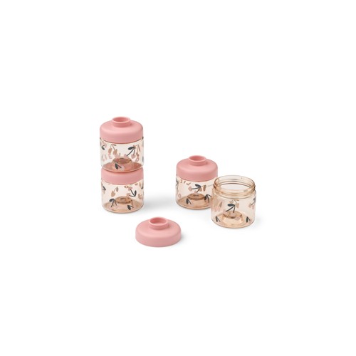 Liewood - Dominique Food Tritan Boxes - Cherry heart / Rosey - 100 ml 4-Pack