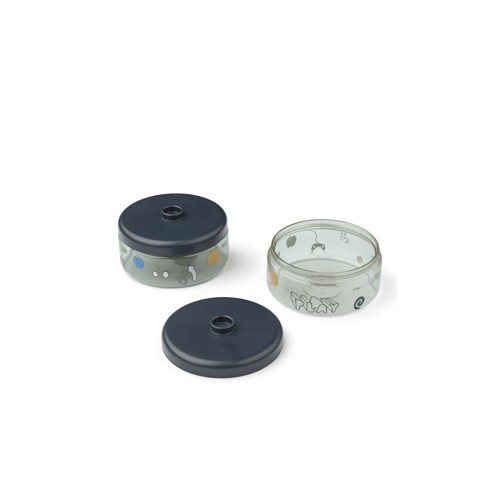 Liewood - Dominique Food Tritan Boxes - Play / Dusty Peppermint - 500 ml 2-Pack