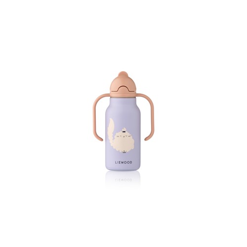 Liewood - Kimmie Water Bottle 250 ml, Cat / Warm lilac, One size (5715493553647)
