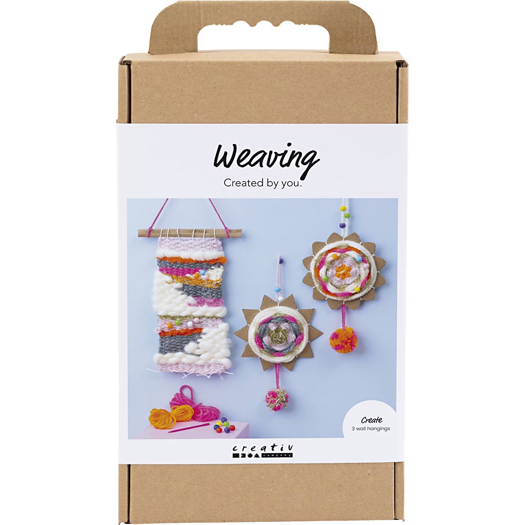 DIY Kit - Hobbyset Weven, Wandbevestigingen, diverse kleuren, 1 doos