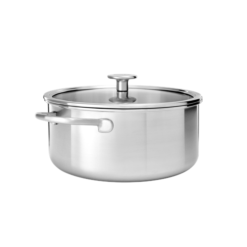 KitchenAid - Multiply Casserole with Lid - Silver - 24 cm