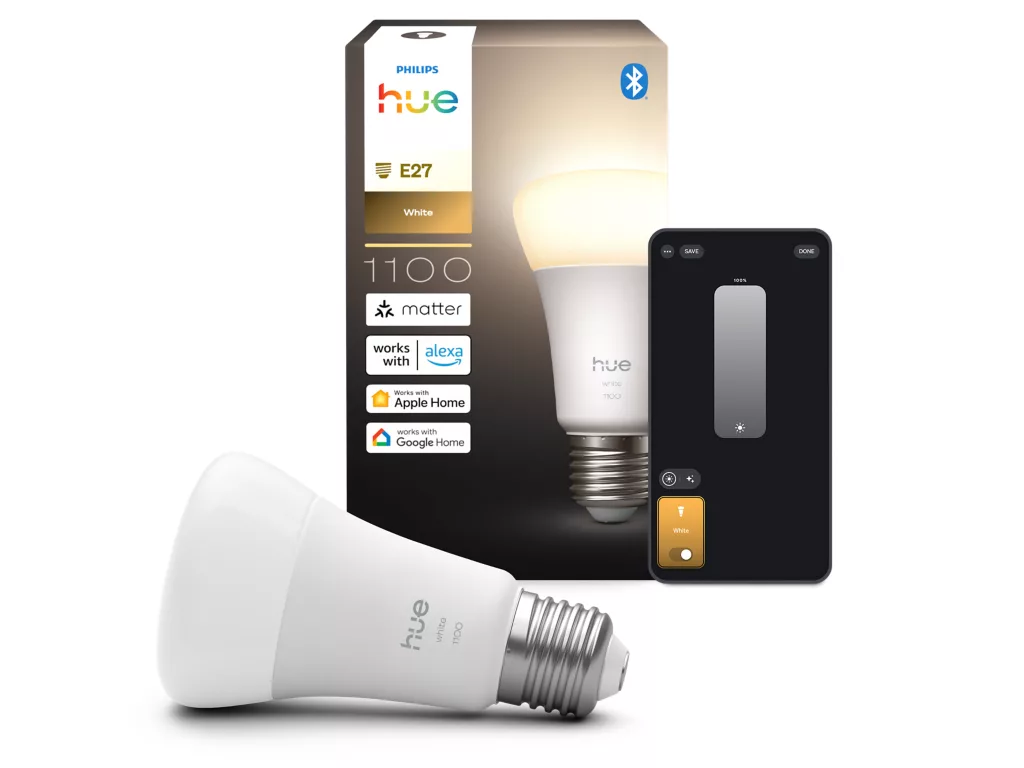 Philips Hue White A60 E27 1100 lm – Smart LED-pære 9,5W 2700K – 1-pak