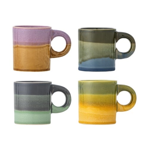 Bloomingville - Set om 4 - Joris Mugg - Multi - Stengods