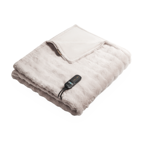 DUUX - Yentl Overblanket Bubble Rabbit Faux Fur - Grå - 200 x 200 cm