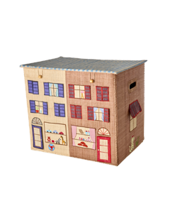 Rice - Raffia Storage Box with Paris Theme - Extra Large