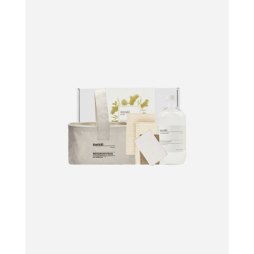 Meraki - Gift BoxCH, Basket + Dish Cloth, Sponge + All-Round Cleaning - Beige - 1000 ml, L: 32 cm, W: 23 cm, H: 13.5 cm