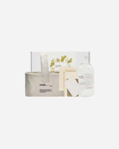 Meraki - Gift BoxCH, Basket + Dish Cloth, Sponge + All-Round Cleaning Dish Wash - Beige - 1000 ml, L: 32 cm, W: 23 cm, H: 13.5 cm