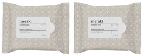 Meraki - 2 pcs. - Cleansing wipes, Aloe vera - Brown/White - 15 cm x 9 cm x 3 cm