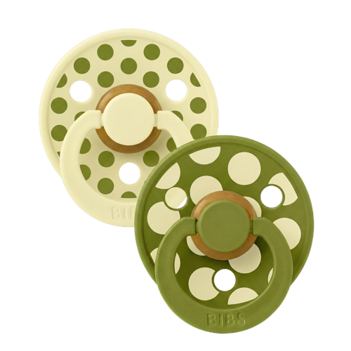 BIBS - Pacifier Studio Colour 2 Pack Polka Mix Latex - Luna/Wasabi - Size 1