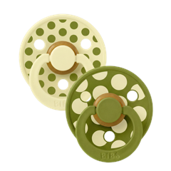 BIBS - Pacifier Studio Colour 2 Pack Polka Mix Latex - Luna/Wasabi - Size 1