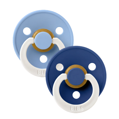 BIBS - Pacifier Colour 2 PACK - Sky Blue GLOW/Cornflower GLOW - Size 1