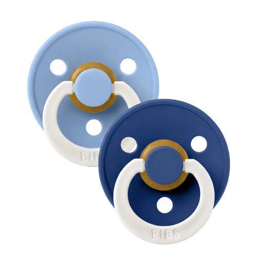 BIBS - Pacifier Colour 2 PACK - Sky Blue GLOW/Cornflower GLOW - Size 1