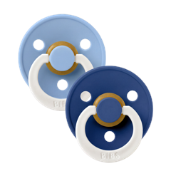 BIBS - Pacifier Colour 2 PACK - Sky Blue GLOW/Cornflower GLOW - Size 1