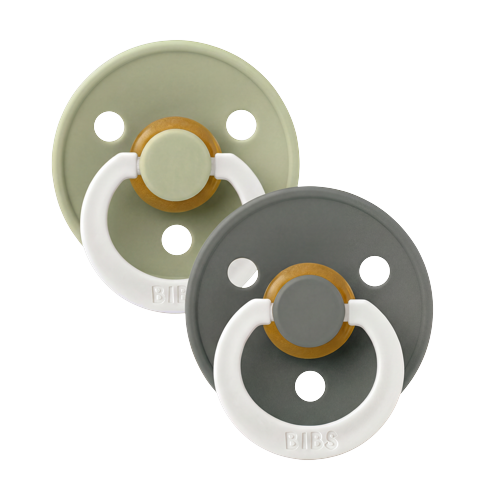 BIBS - Pacifier Colour 2 Pack - Sage GLOW/Pine GLOW - Size 3