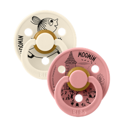 BIBS - BIBS x Moomins Pacifier Colour Little My 2 PACK - Ivory/Dusty Pink - Size 1