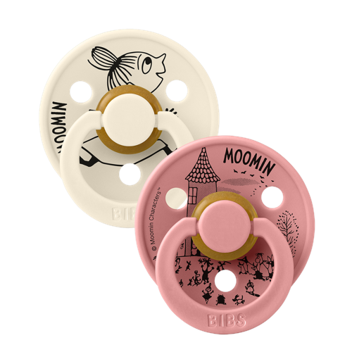 BIBS - BIBS x Moomins Pacifier Colour Little My 2 PACK - Ivory/Dusty Pink - Size 2
