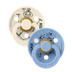 BIBS - BIBS x Moomins Pacifier Colour Mymble 2 PACK - Ivory/Sky Blue - Size 1