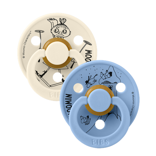 BIBS - BIBS x Moomins Pacifier Colour Mymble 2 PACK - Ivory/Sky Blue - Size 2