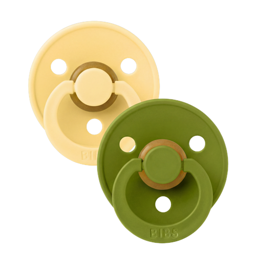 BIBS - Pacifier Colour 2 PACK - Pale Butter/Wasabi - Size 2