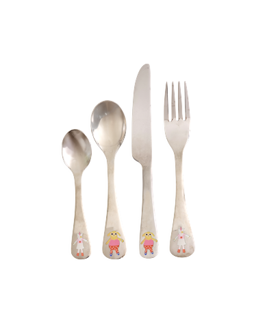 Rice - Stainless Steel Kids Cutlery Set - Unicorn and Dog Print